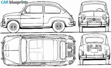 1955 Fiat 600 Hatchback blueprint