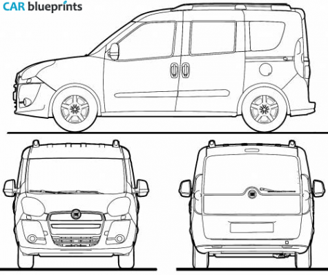 2011 Fiat Doblo Minivan blueprint