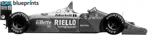 Ford benetton-ford-b189-f1-1989 Sedan blueprint