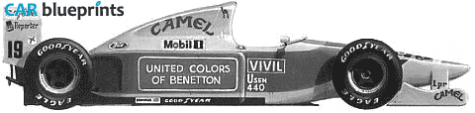 1986 Ford Benneton B186 F1 OW blueprint