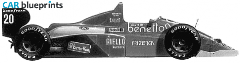 1987 Ford Benneton B187 F1 OW blueprint