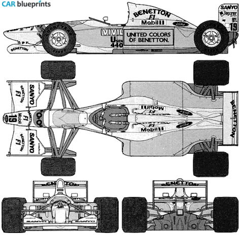 1992 Ford Benneton B192 OW blueprint