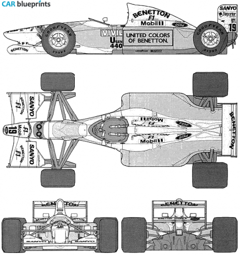 1992 Ford Benneton B192 OW blueprint