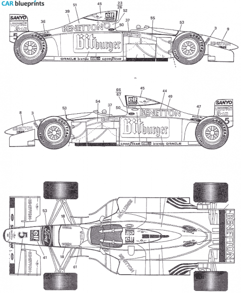 1994 Ford Benneton F1 OW blueprint