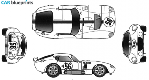 1964 Ford Daytona Cobra CSX2300 Coupe blueprint