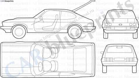 2000 Ford Capri Mk 3 Coupe blueprint