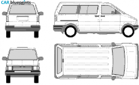 1991 Ford Aerostar Wagon SWB Bus blueprint