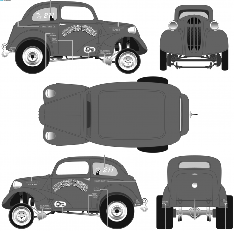 1951 Ford Anglia Drag Sedan blueprint