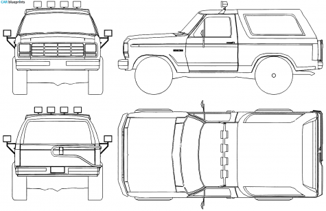 1985 Ford Bronco SUV blueprint