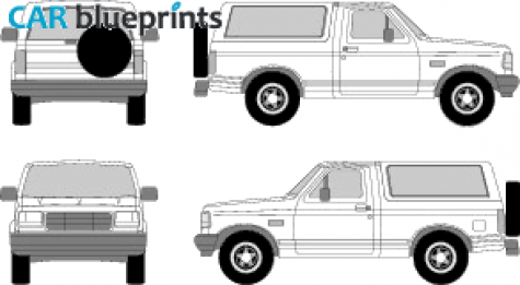 1996 Ford Bronco SUV blueprint