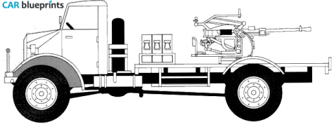 1941 Ford CMP-60L 20mm Breda Truck blueprint