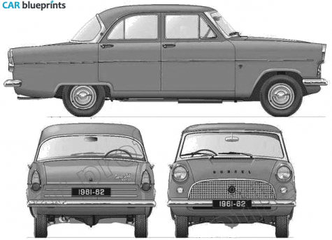 1961 Ford Consul 375 204E Sedan blueprint