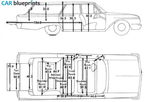 1961 Ford Country Squire Wagon blueprint