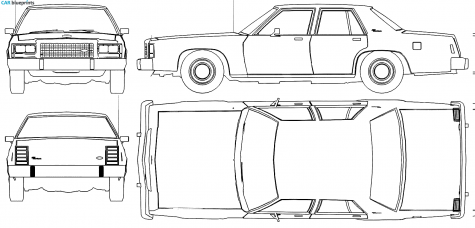 1985 Ford Crown Victoria Sedan blueprint