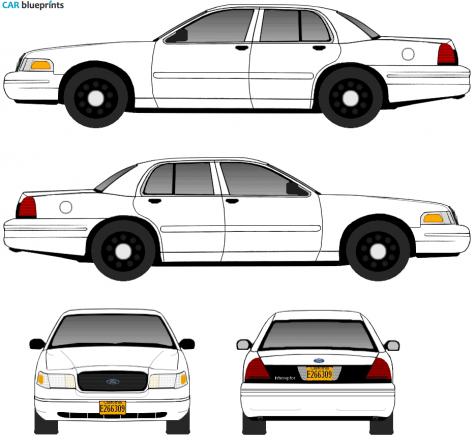 2004 Ford Crown Victoria Sedan blueprint