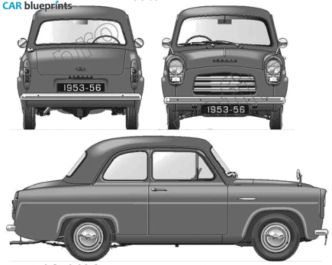 1953 Ford Anglia 100E 2-door Sedan blueprint