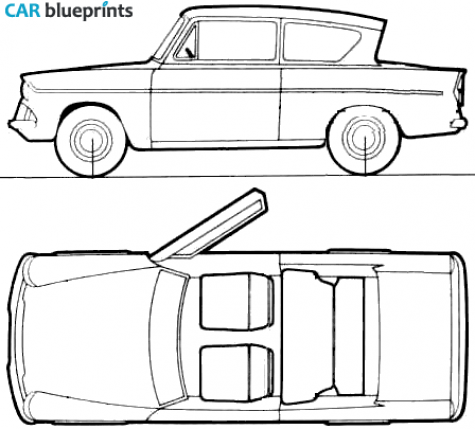 1961 Ford Anglia 105E Sedan blueprint