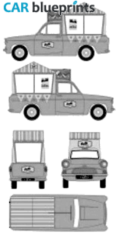 1967 Ford Anglia 307E Ice Cream Van blueprint