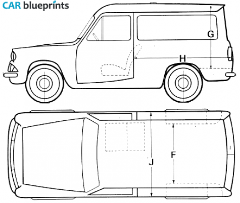 1967 Ford Anglia 307E Van blueprint