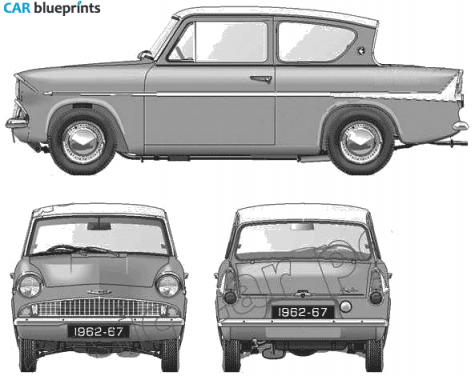 1965 Ford Anglia Super 123E Sedan blueprint