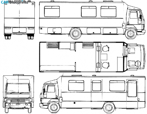 1986 Ford Cargo 0813 Bus blueprint