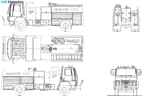 1986 Ford Cargo 1621 Fire Truck blueprint