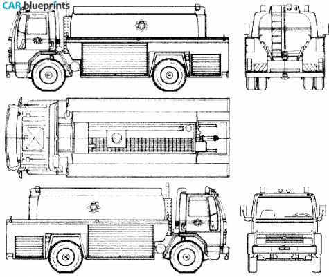 1991 Ford Cargo 1721 Fire Truck blueprint