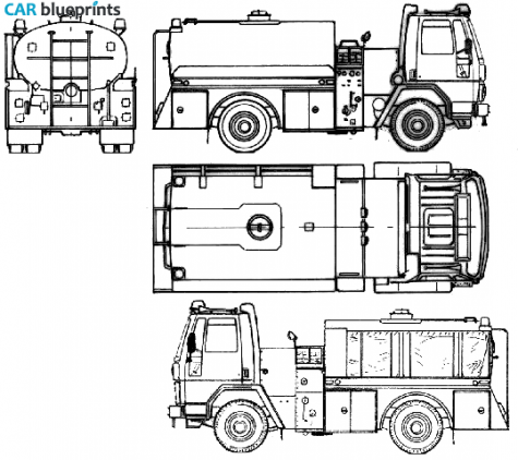 1986 Ford Cargo CF7000 Fire Truck blueprint