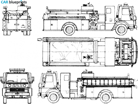 1985 Ford Cargo CF8000 Fire Truck blueprint