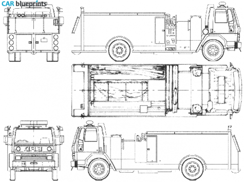 1989 Ford Cargo CF8000 Fire Truck blueprint