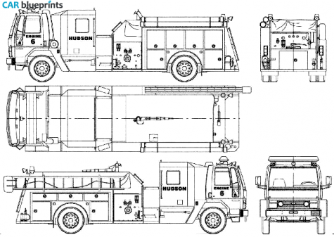 1989 Ford Cargo CF8000 Fire Truck blueprint