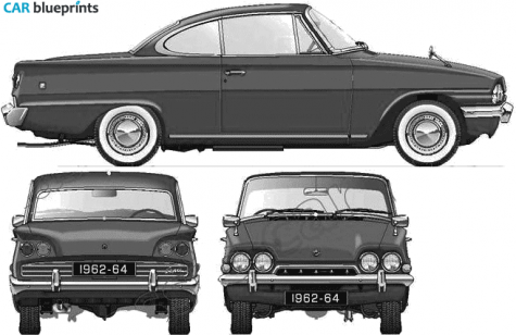 1962 Ford Consul Capri GT 116E Coupe blueprint