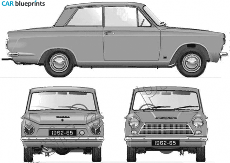 1962 Ford Cortina Mk I 1500 2-door Sedan blueprint