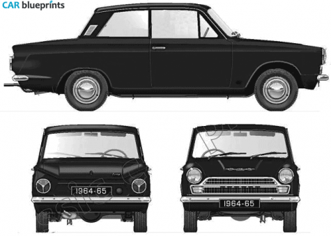 1964 Ford Cortina Mk I 1500 2-door Sedan blueprint