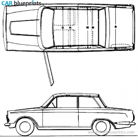 1963 Ford Cortina Mk I 2 door Sedan blueprint