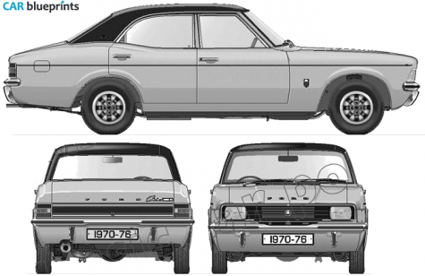 1976 Ford Cortina Mk III 2000E Sedan blueprint