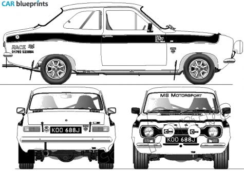 1968 Ford Escort Mk I RS 1600 Rally Coupe blueprint
