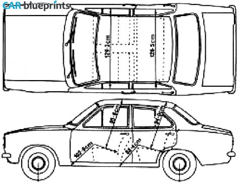 1972 Ford Escort Mk I 4-door Sedan blueprint