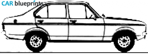 1978 Ford Escort MkII 1300l 4-door  Sedan blueprint