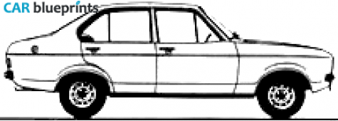 1978 Ford Escort MkII 4-door Sedan blueprint