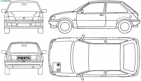 1990 Ford Fiesta Hatchback blueprint