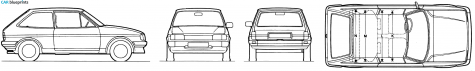 1983 Ford Fiesta Mk II Hatchback blueprint