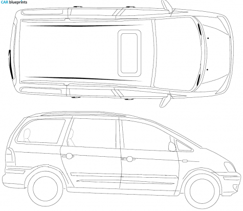 2008 Ford Galaxy Minivan blueprint