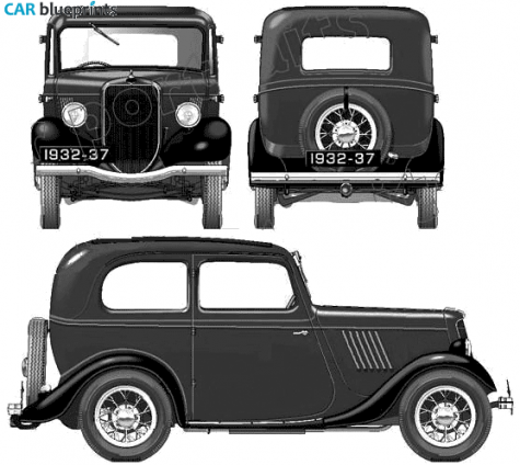 1935 Ford Model Y 8hp Tudor Sedan blueprint