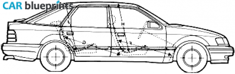 1989 Ford Scorpio Hatchback blueprint