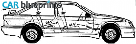 1987 Ford Sierra Cosworth Hatchback blueprint