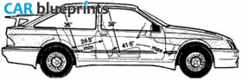 1987 Ford Sierra Cosworth Hatchback blueprint