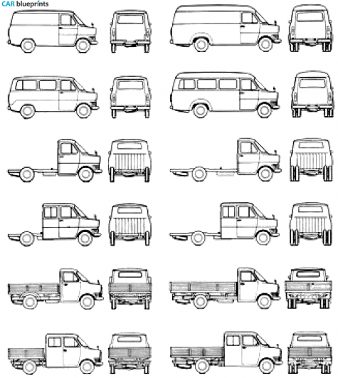 1976 Ford Transit Mk I Truck blueprint