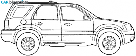 2007 Ford Escape SUV blueprint