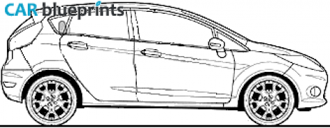 2009 Ford Fiesta 5-door 1.4i Zetec Hatchback blueprint